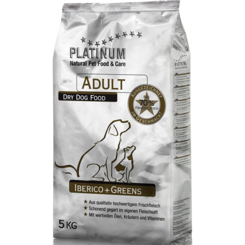 Platinum Natural Adult Iberico & Greens - KANČÍ SE ZELENINOU 5 KG